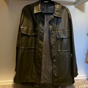 Zara faux leather overshirt